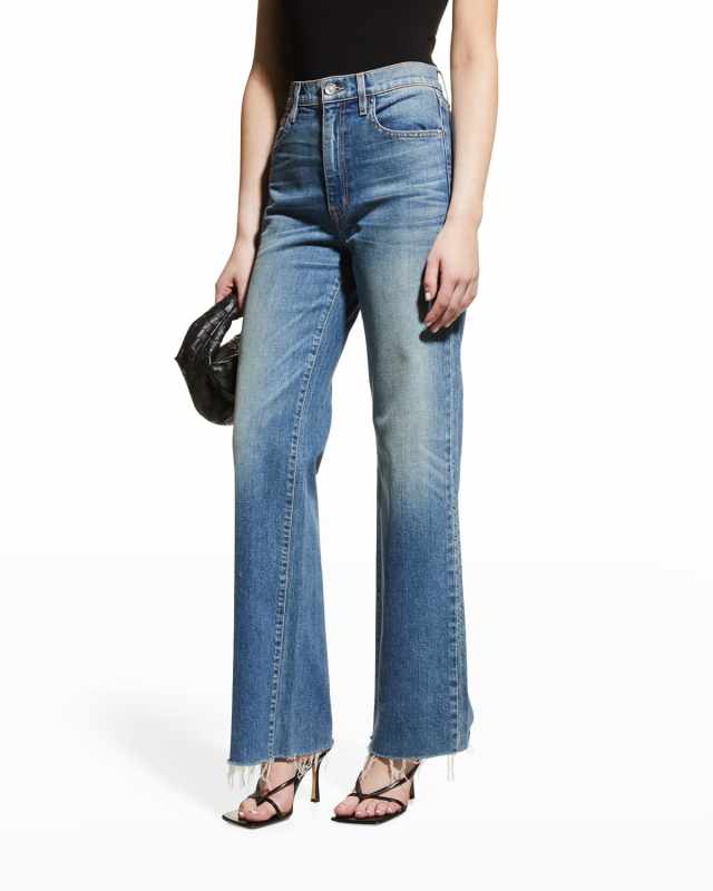 Grace Raw Hem Wide-Leg Jeans